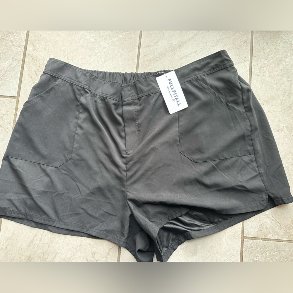 FULLFITALL Swim Shorts Board Shorts Size 24 Lined NWT Black Linned